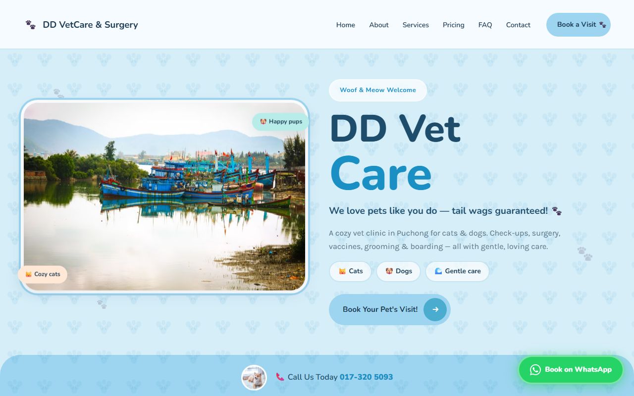 DD VetCare & Surgery website preview
