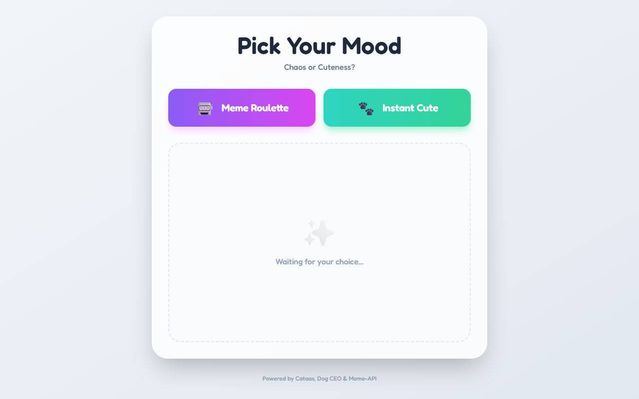 Pick Your Mood website preview